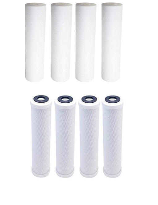 4-piece water filter kit with sediment and carbon block cartridges, compatible with WHKF-DWH whole house systems