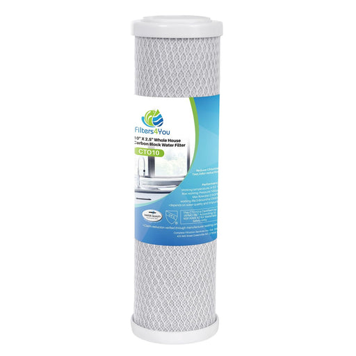 10-inch activated carbon whole house water filter cartridge, 5 micron, compatible with 202000 models, reduces bad taste and odor