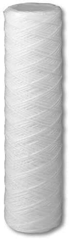 String-wound polypropylene sediment filter cartridge, 5 micron, 10 x 2.5 inches, compatible with Shelco MS10FP5-B-T
