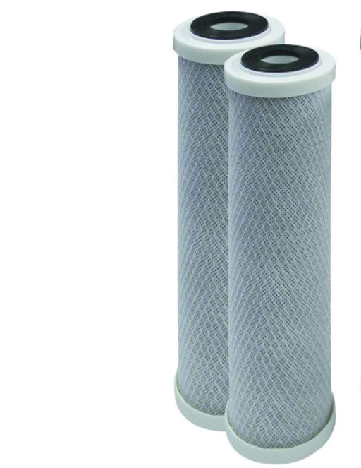 2-pack carbon block water filter cartridges, 5 micron, 2-7/8 x 9-3/4 inches, compatible with Watts MAXETW-975 C-Max models