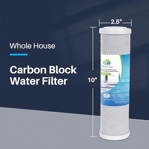 CFS – 2 Pack Carbon Block Water Filter Cartridges Compatible with OptiPure CTOS-10 Models – Removes Bad Taste – Whole House Replacement Filter Cartridge – 10" Replacement Cartridge – 0.5 Micron