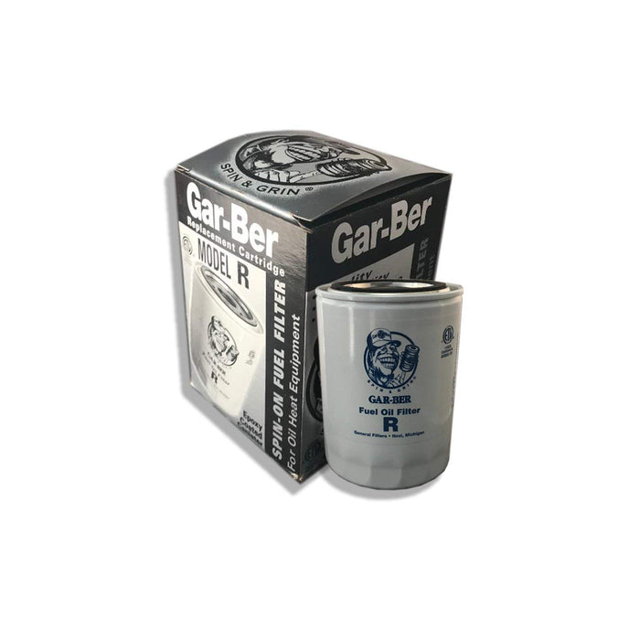Epoxy-coated 45 GPH replacement fuel oil filter cartridge, compatible with General Filters 2605R and Gar-Ber spin-on filters