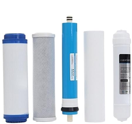 Universal 5-stage reverse osmosis replacement filter set with 75 GPD membrane, compatible with Purpro RO105UV