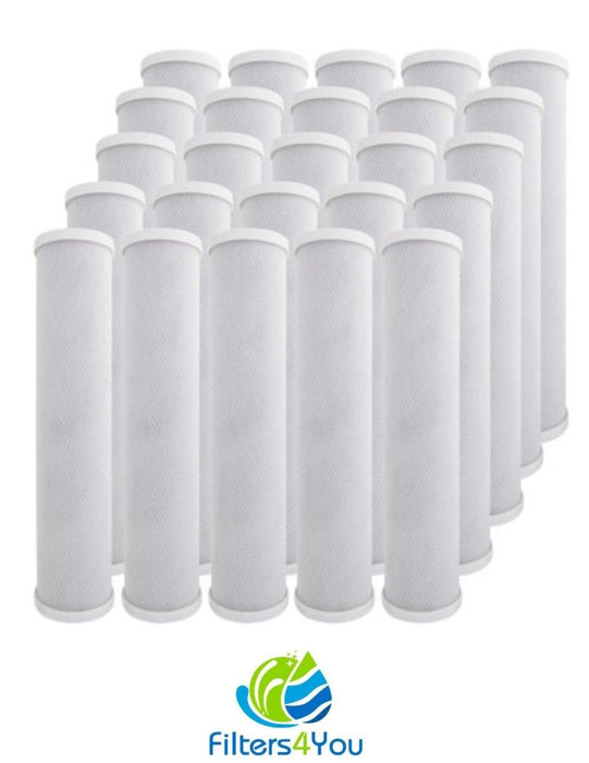 25-pack coconut shell CTO carbon block water filters, 10 x 2.5 inches, for RO and whole house systems