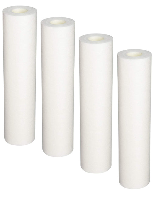 4-pack sediment pre-filter cartridges, 5 micron, compatible with 10-inch whole house water filter systems