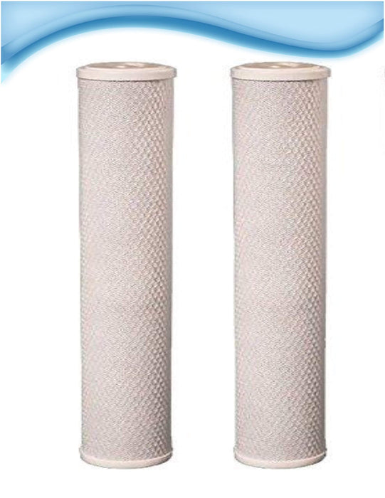 2-pack carbon block replacement water filter cartridges, 4.5 x 20 inches, white, compatible with EP-20BB models