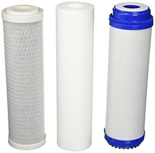 3-piece reverse osmosis replacement filter set with sediment, GAC, and CTO cartridges