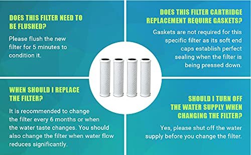 CFS – 1 Pack Carbon Block Water Filter Cartridge Compatible with CG5-10S, DEV9108-17 Models – Removes Bad Taste & odor – Whole House Replacement Filter Cartridge – 1 Micron – 10" x 2.5"