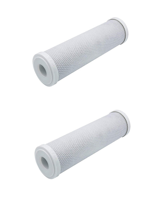 2-pack carbon block whole house water filter cartridges, 0.5 micron, 2.5 x 9-7/8 inches, compatible with SMCB-2510 models