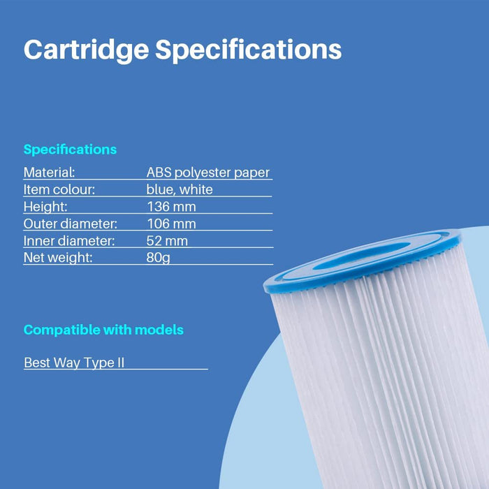 Filters4you- F4Y- PLF-BVII Pool Filter Replacement for Filter Pump, #58094 Filter Pumps Filter Cartridges, 1 Pack
