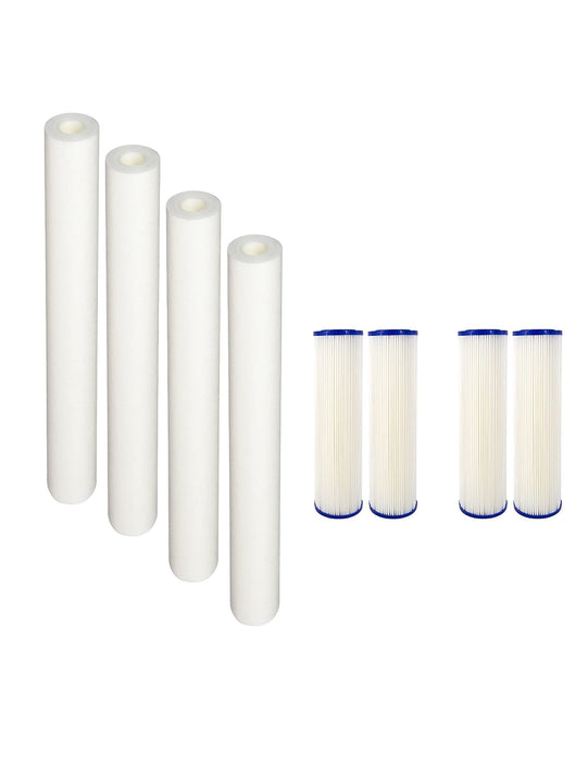 CFS – 4 Pack Water Filters Cartridge Compatible with EQ-304-20 - Prefilter Sediment Water Filter Cartridge – Whole House 20" Filtration System, 0.5-Micron, White