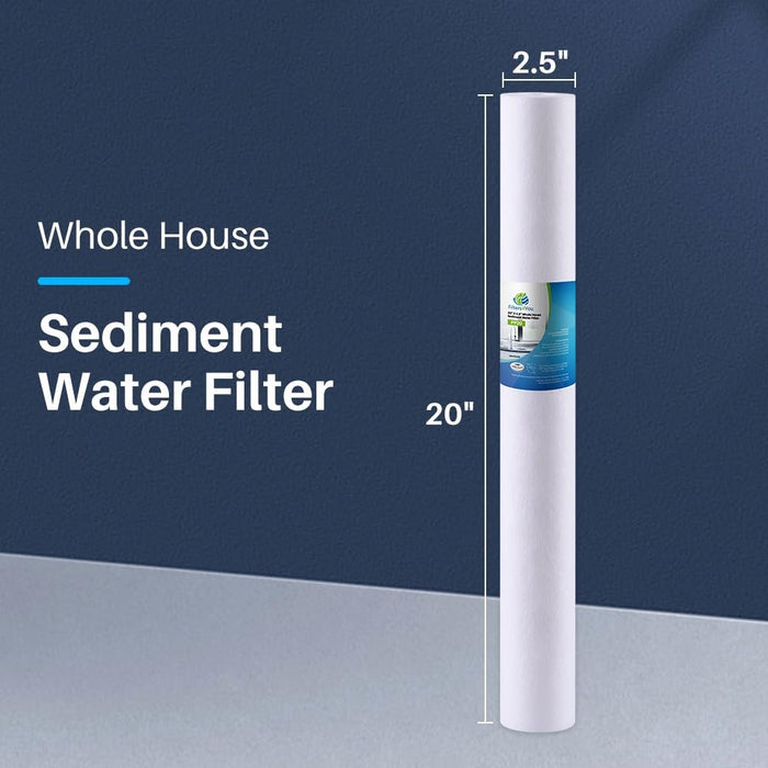 CFS – 4 Pack Spun Sediment Water Filter Cartridges Compatible with EV953420, 13459 Models – Whole House Replacement Filter Cartridge – 5 Micron – 20" x 2.5"