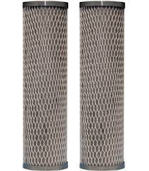 2-pack under-sink carbon block water filter cartridges, compatible with American Plumber W5CIP models, reduces bad taste and odor