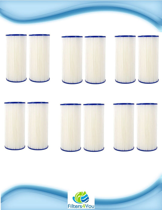 12-pack of 50 micron pleated sediment filters, 10 x 4.5 inches, fits Pentek R50-BB