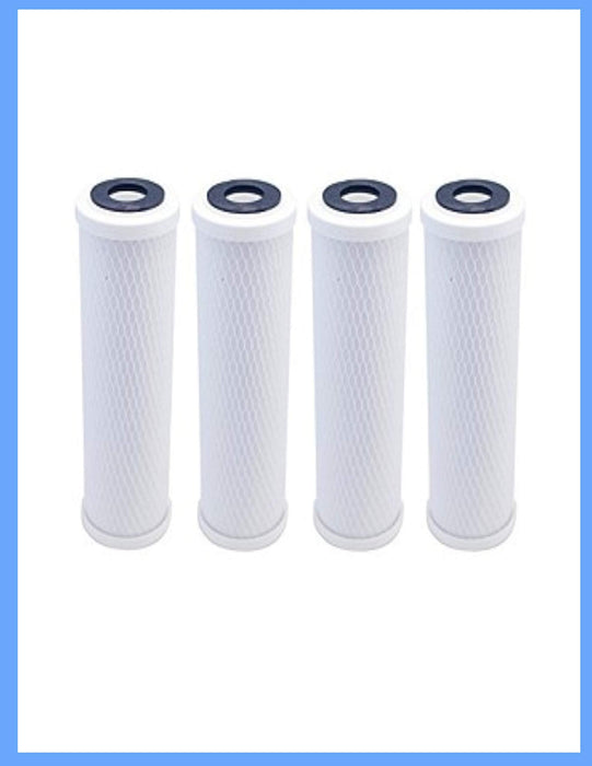 CFS Carbon RO Pre & Post Filter Set – 4 Pack – 2.5" x 10" – Fits RB-CBC-1001, GE FX12P