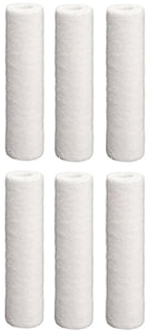 CFS Sediment Water Filter Cartridges 6-Pack – 2.5" x 9-7/8" – 5 Micron – Whole House & Reverse Osmosis – Fits SDC-25-1005