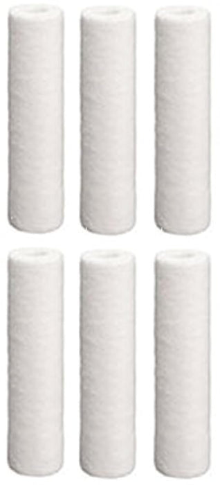 CFS Sediment Water Filter Cartridges 6-Pack – 2.5" x 9-7/8" – 5 Micron – Whole House & Reverse Osmosis – Fits SDC-25-1005