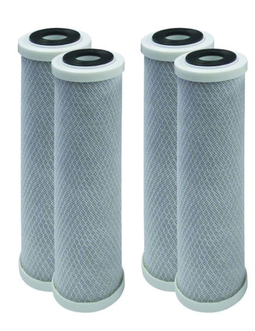 4-pack solid block activated carbon water filter cartridges, 10 inch, 5 micron, compatible with Watts MAXETW-975 models