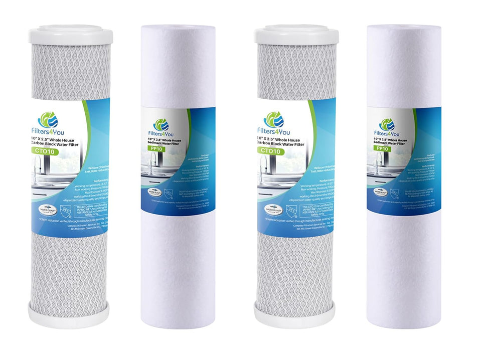 CFS Sediment and Carbon Filter Kit – 2 Pack – 1 Micron – Fits 10" RO and Under Sink