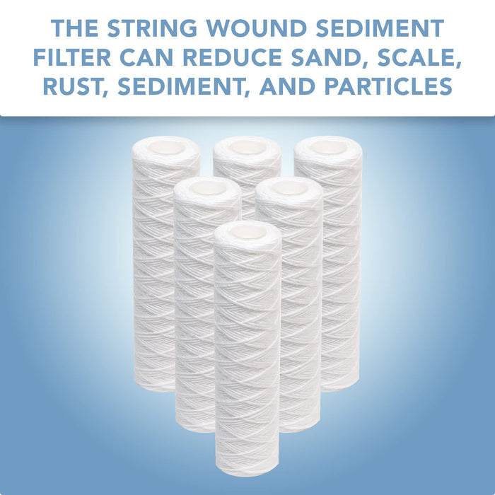 CFS String Wound Sediment Cartridges – 6 Pack – 5 Micron – 10" x 2.5"