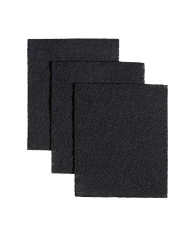 3-pack charcoal range hood filter pads, non-ducted, 7-3/4 x 10-1/2 inches, compatible with BP58 models
