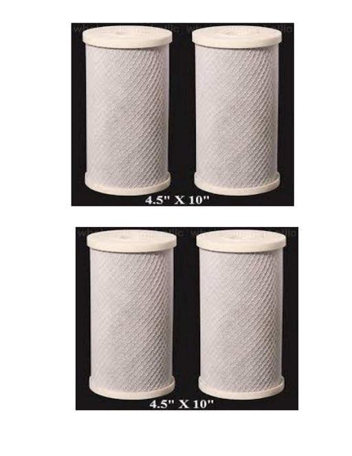 4-pack of 5 micron carbon block filter cartridges, 4.5 inch OD x 9-7/8 inch length, compatible with CB-45-1005
