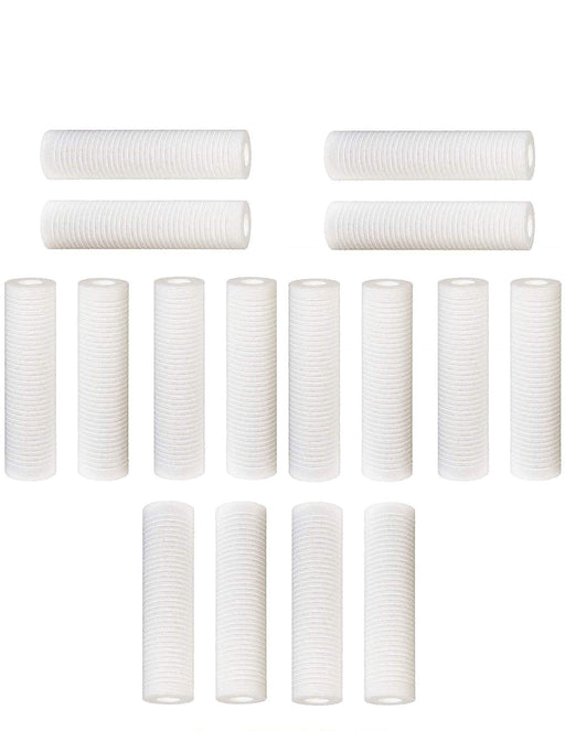 16-pack grooved sediment water filter cartridges, compatible with Aqua-Pure AP110 and CFS110
