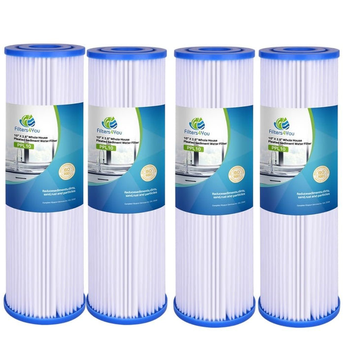 Pleated polyester sediment pre-filter, 10 x 2.5 inches, 20 micron, compatible with AO Smith AO-WH-PRE-RP2 and FM-50-975 models