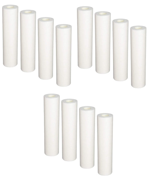 12-pack universal polypropylene sediment water filter cartridges, 5 micron, 10 inches, compatible with AP102T residential models