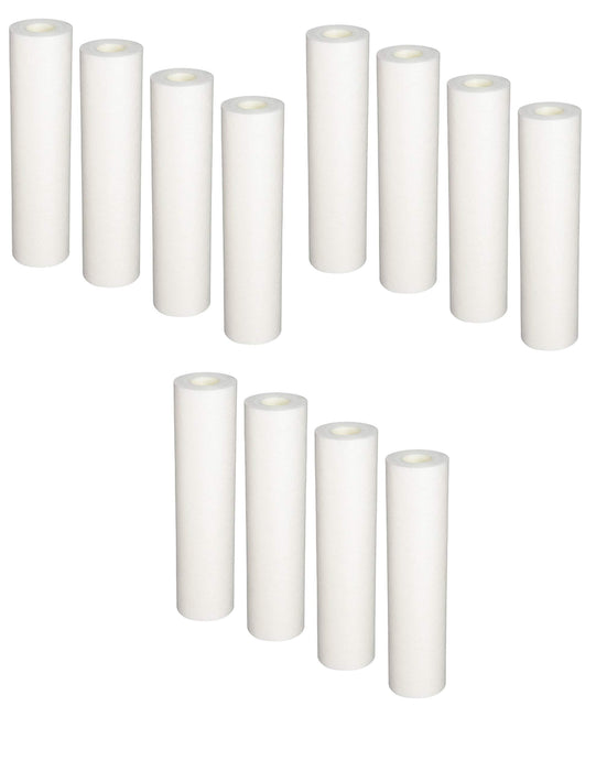 12-pack universal polypropylene sediment water filter cartridges, 5 micron, 10 inches, compatible with AP102T residential models