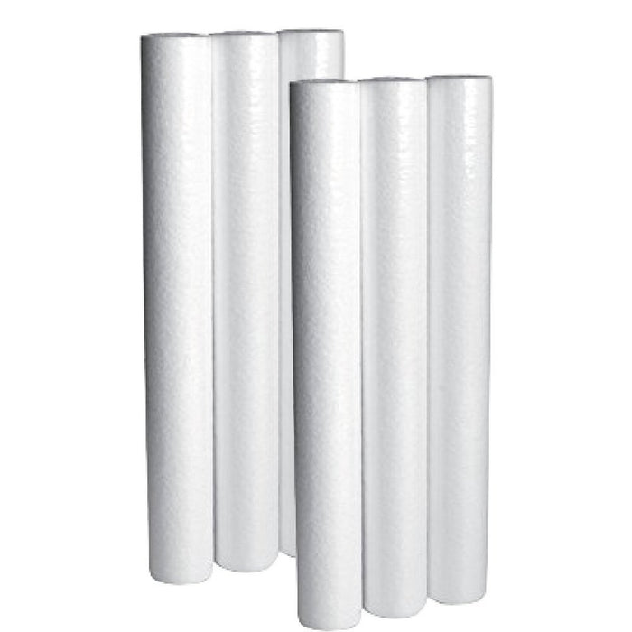 6-pack whole house replacement water filter cartridges, 5 micron, 20 x 2.5 inches, white
