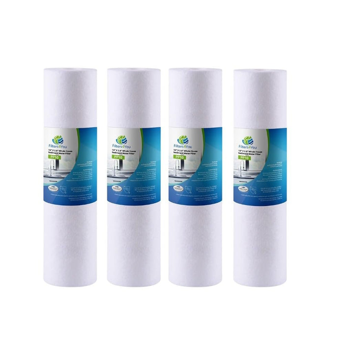 CFS – 4 Pack Standard Duty Sediment Water Filter Cartridges Compatible with P5A, HF-150, HF-160, HF-360 Models – Whole House Replacement Filter Cartridge – 5 Micron
