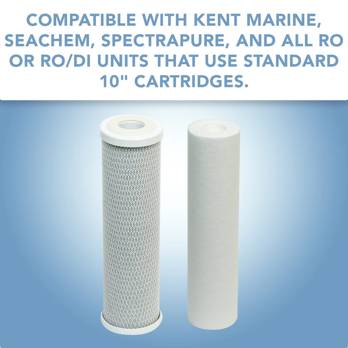 CFS – Replacement Water Filter Kit Includes Sediment & Carbon Cartridge Compatible with 10" Reverse Osmosis and Under Sink Systems Models – Removes Bad Taste & Odor – 1 Micron