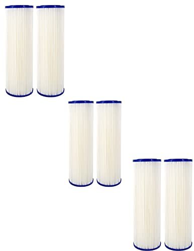 6-pack pleated polyester whole-house filter cartridges, compatible with WFPFC3002 universal models