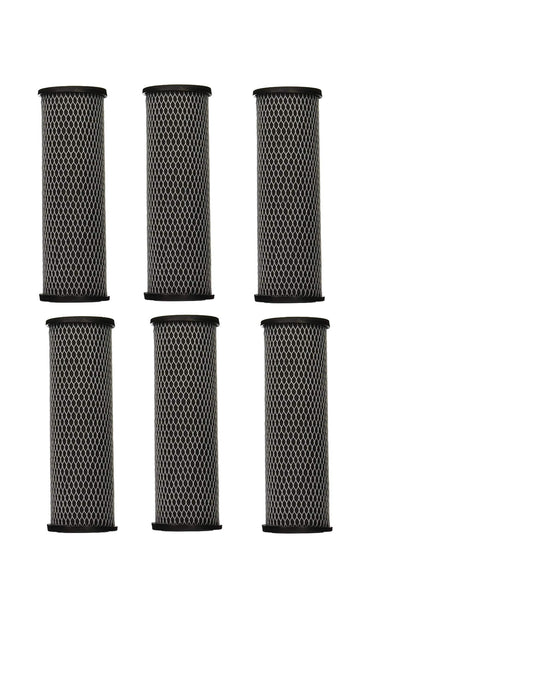 6-pack carbon water filter cartridges, 9.75 x 2.5 inches, compatible with C-1 models