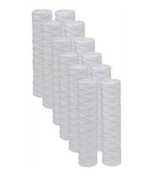 12-pack string wound water filter cartridges, 5 micron, 9.75 x 2.5 inches, compatible with OmniFilter RS2 and RS2-DS