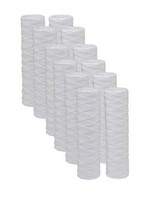 12-pack string-wound sediment water filter cartridges, 20 micron, 10 x 2.5 inches, compatible with SWC-25-1020 models