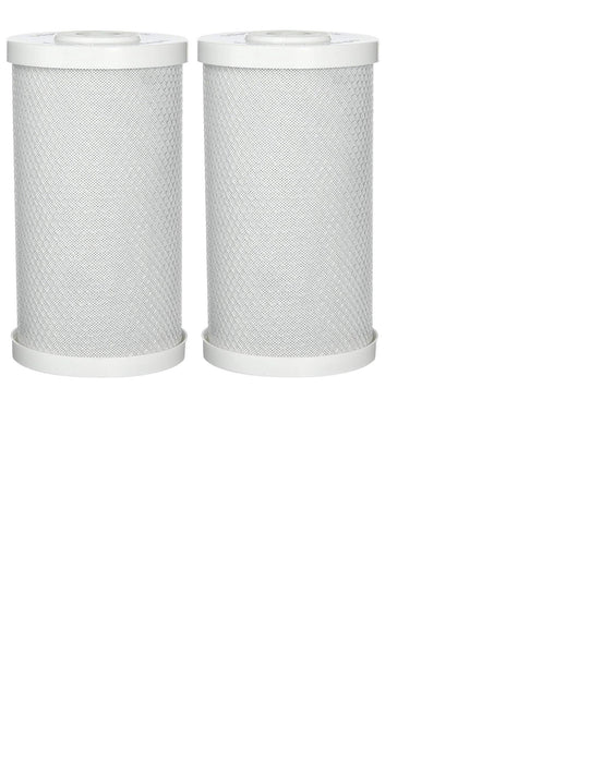 2-pack coconut activated carbon block water filter cartridges, 4.5 x 10 inches, compatible with CB-45-1010 models