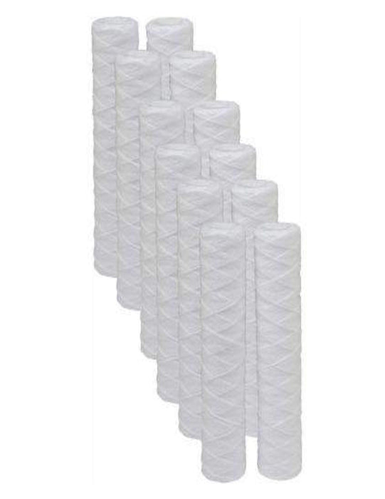 12-pack cord-wound polypropylene sediment filter cartridges, 10 micron, compatible with CW-F models