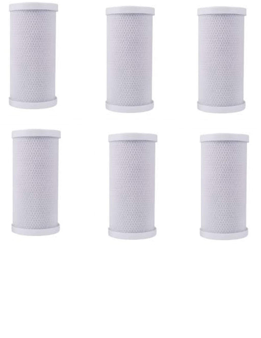 6-pack carbon block water filters, 10 micron, 10 x 4.5 inches, compatible with Pentek EPM-BB models