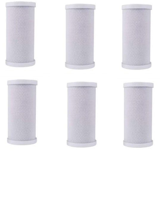 6-pack carbon block water filters, 10 micron, 10 x 4.5 inches, compatible with Pentek EPM-BB models
