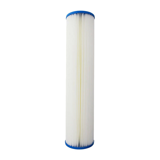 Washable pleated sediment water filter, 20 x 4.5 inches, 50/20/5 micron, for Big Blue housings