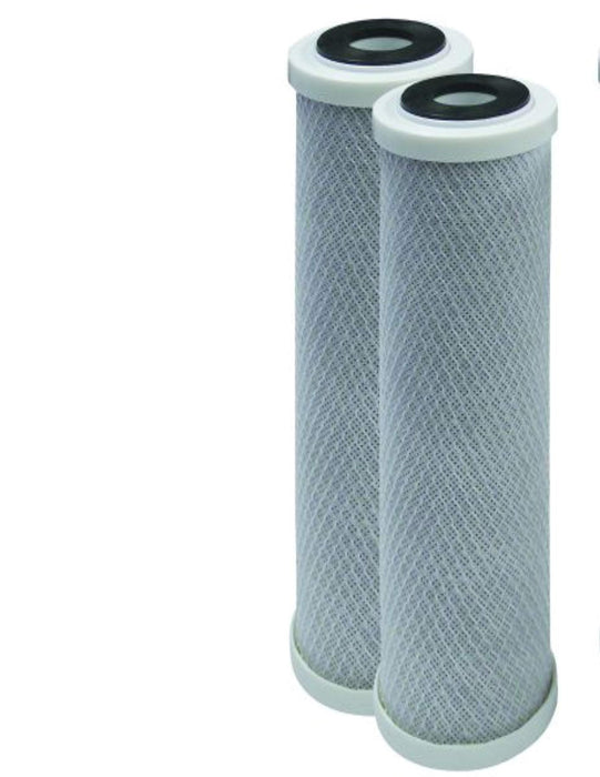 2-pack carbon block whole house water filter cartridges, white, compatible with FlowPur/Watts WCBCS-975RV