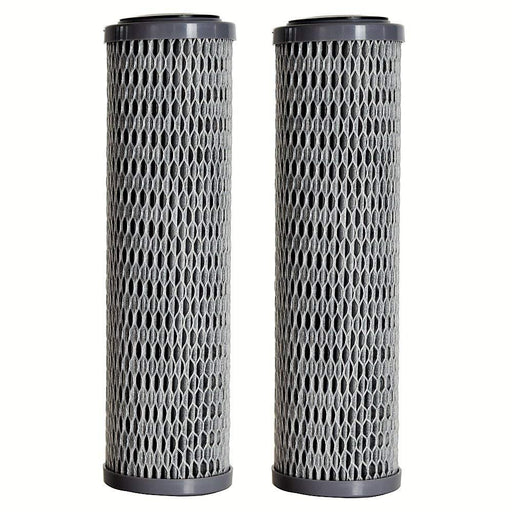 2-pack universal carbon filters for whole house and RV water systems, standard capacity, gray, compatible with CUF1252