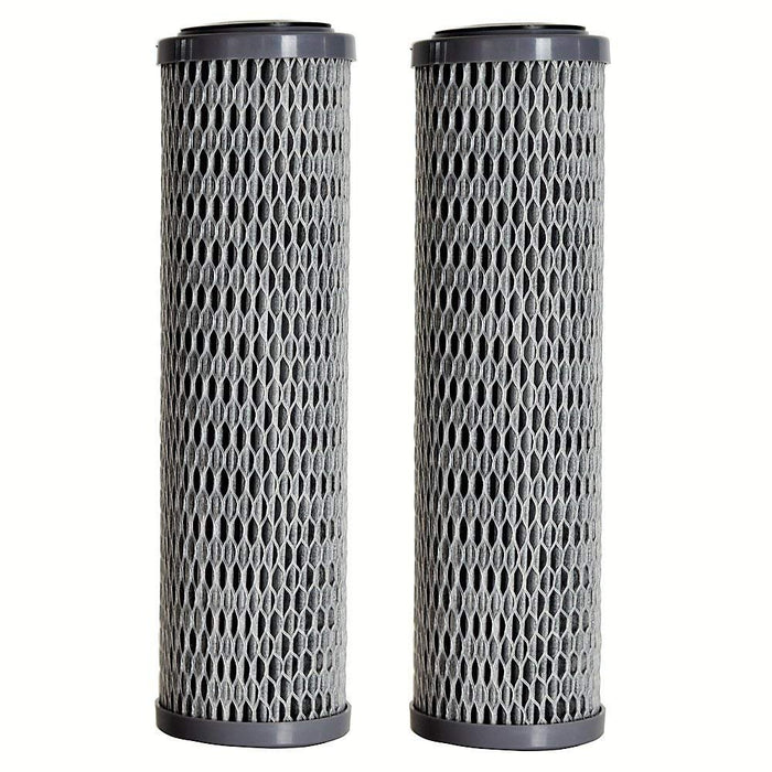2-pack universal carbon filters for whole house and RV water systems, standard capacity, gray, compatible with CUF1252