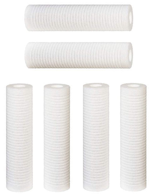 CFS Grooved Sediment Water Filters 6-Pack – 2.5" x 9-7/8" – 5 Micron – Fits SGC-25-1005, AP110 & WHCF-GD05