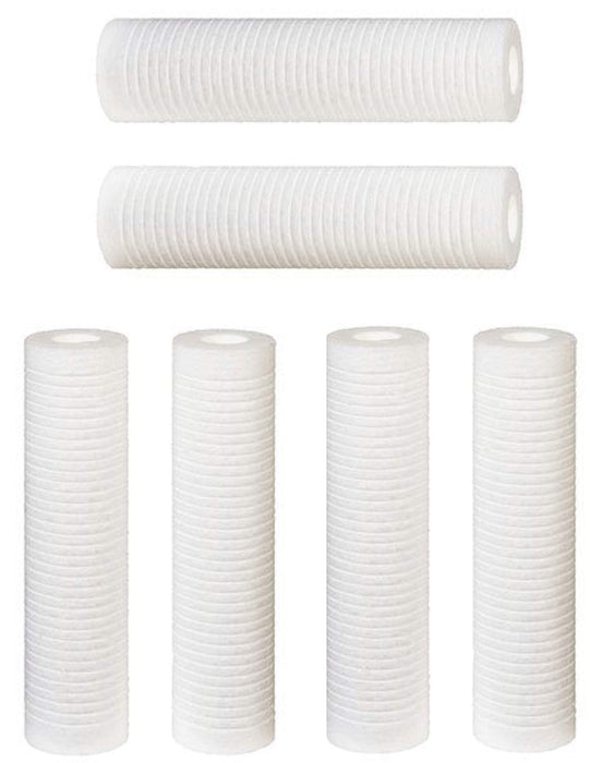CFS Grooved Sediment Water Filters 6-Pack – 2.5" x 9-7/8" – 5 Micron – Fits SGC-25-1005, AP110 & WHCF-GD05