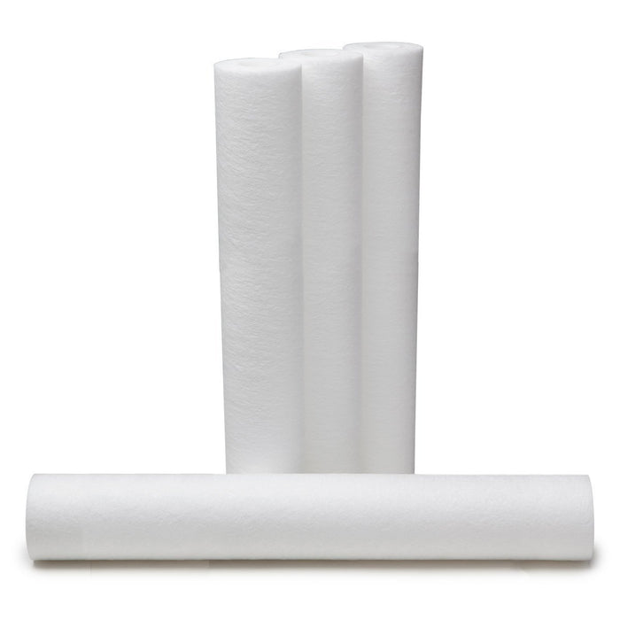 4-pack spun sediment whole-house water filter cartridges, 5 micron, 20 x 2.5 inches, compatible with EV953420 and 13459 models