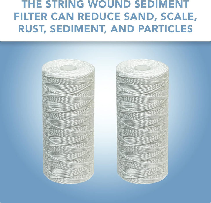 CFS – Polypropylene String Wound Water Filter Cartridges Compatible with Sediment Filter, Heavy Duty Well Water Filter Models – Whole House Replacement Filter Cartridge – 5 Micron