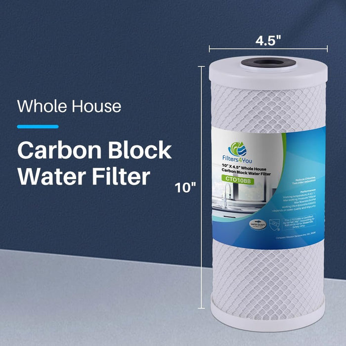 CFS – 1 Pack High Flow Carbon Block Water Filter Cartridge Compatible with HDX HDX4CF4 Models – Remove Bad Taste and Odor – Whole House Replacement Filter Cartridge – 10" x 4.5"